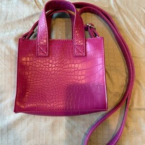 Wild Fable Fuchsia Croc-Embossed Crossbody Bag